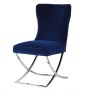 Giotto Navy Blue Velvet Buttoned Dining Chair